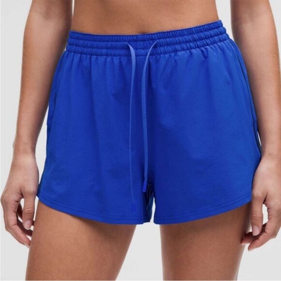 Lululemon NWT Lightweight High-Rise Relaxed Short 3" *Long Liner Cerulean Blue - Picture 2 of 13